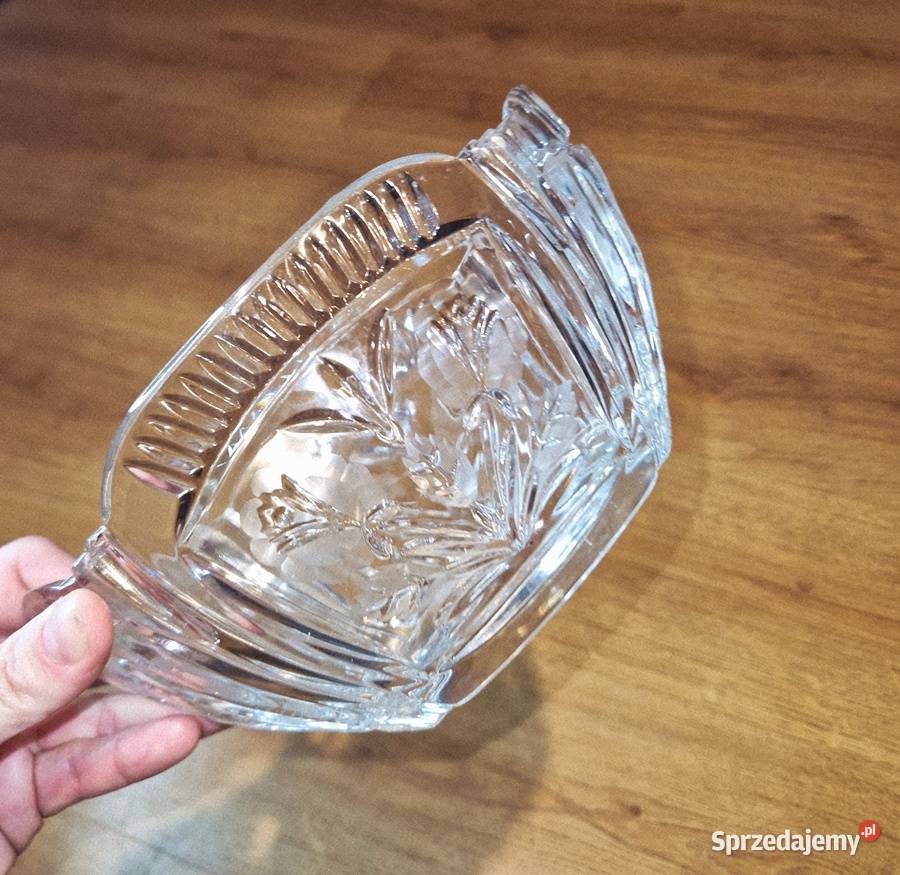 Kryształowa misa w kwiaty PRL antyk opolskie