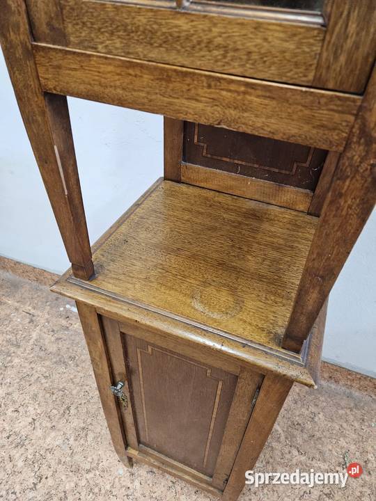 Wąska szafka witrynka słupek secesja