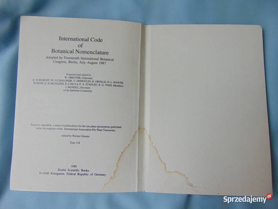 Międzynarodowy Kodeks Nomenklatury Botanicznej Książki naukowe i popularnonaukowe Lublin