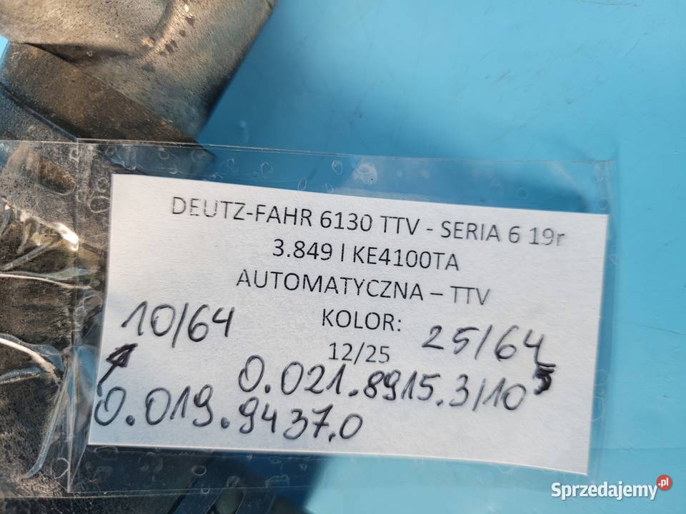 DEUTZFAHR 6130 TTV PRZEWÓD OBWODU ZASILAJĄCEGO Kolno