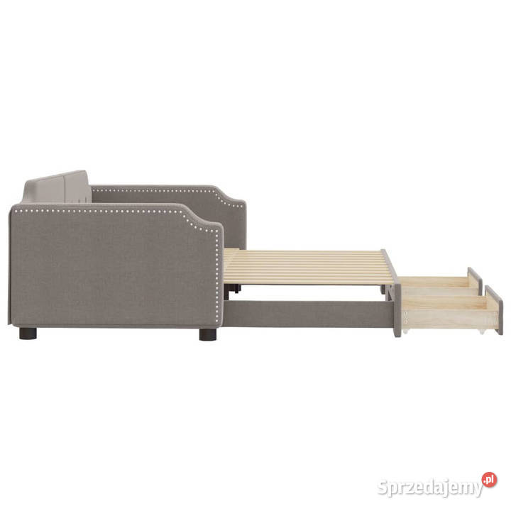 Sofa rozsuwana z szufladami taupe tkanina mazowieckie Warszawa