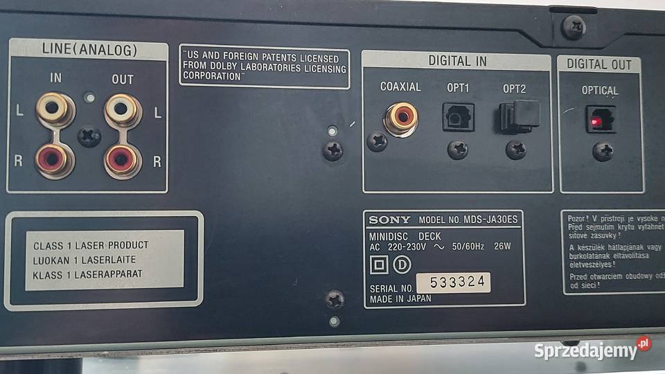 Nagrywarka minidisc Sony MDS JA30ES Odtwarzacze CD i MD Warszawa