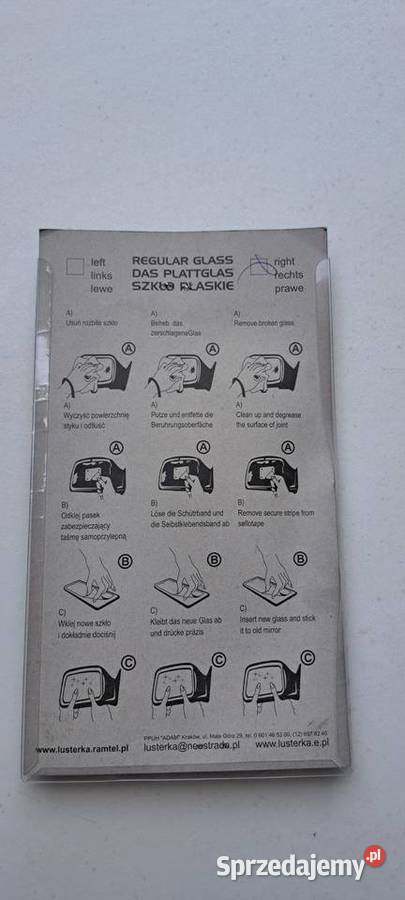 Szkło lusterka prawe VW Golf II Jetta II 8791