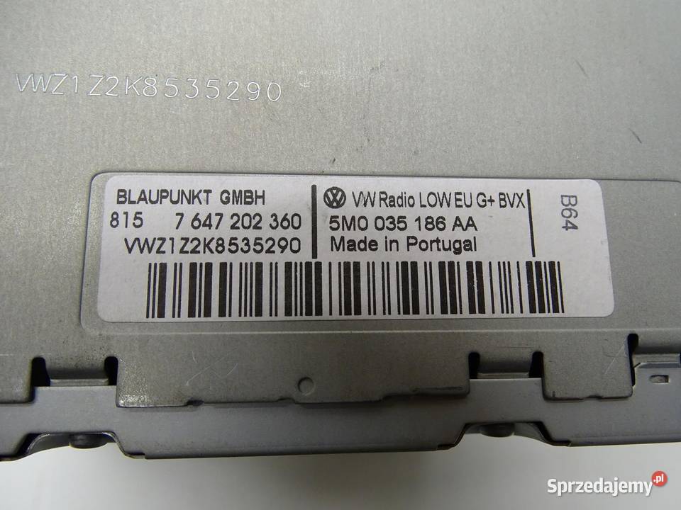 RADIO CD 5M0035186AA VW GOLF VI TIGUAN POLO V 6R Części samochodowe