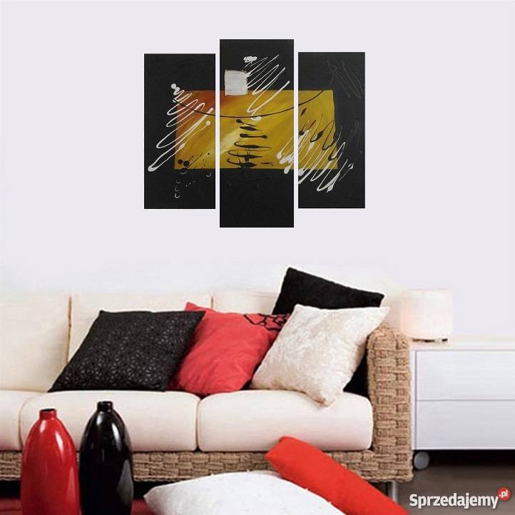 TRYPTYK obraz ręcznie malowany ABSTRAKCJA prezen mazowieckie