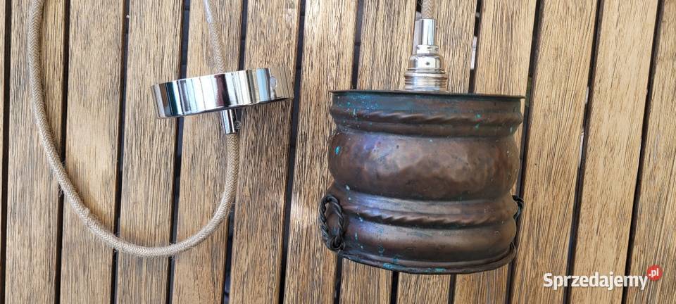 Lampa wisząca LOFT Industrialna Unikat z miedzi Wierzbica
