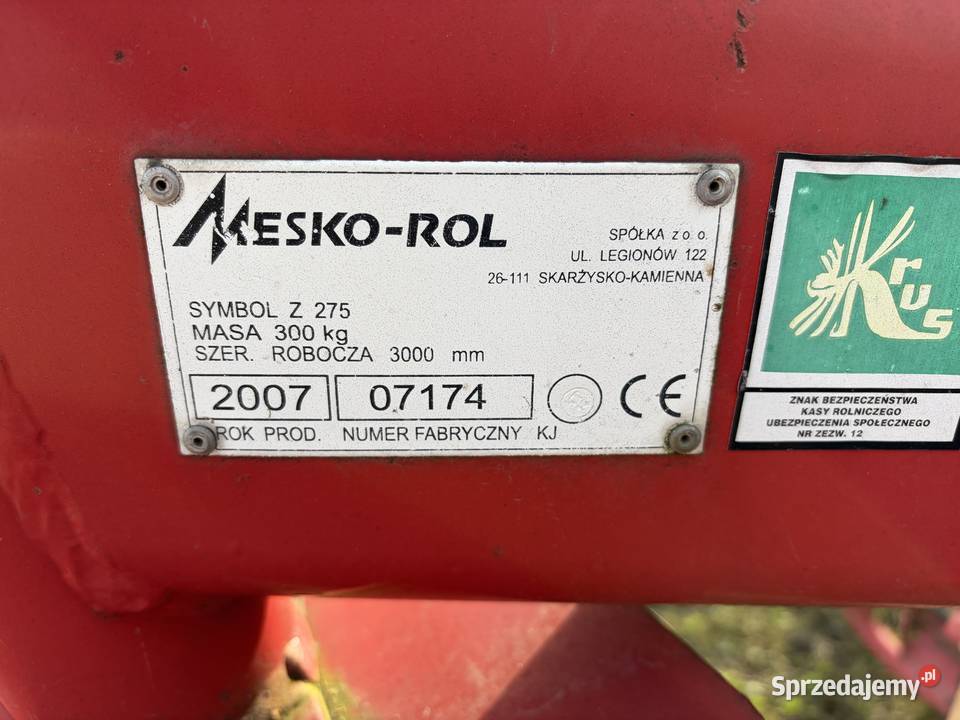 Przetrzasarko zgrabiarka mesko rol Łowicz