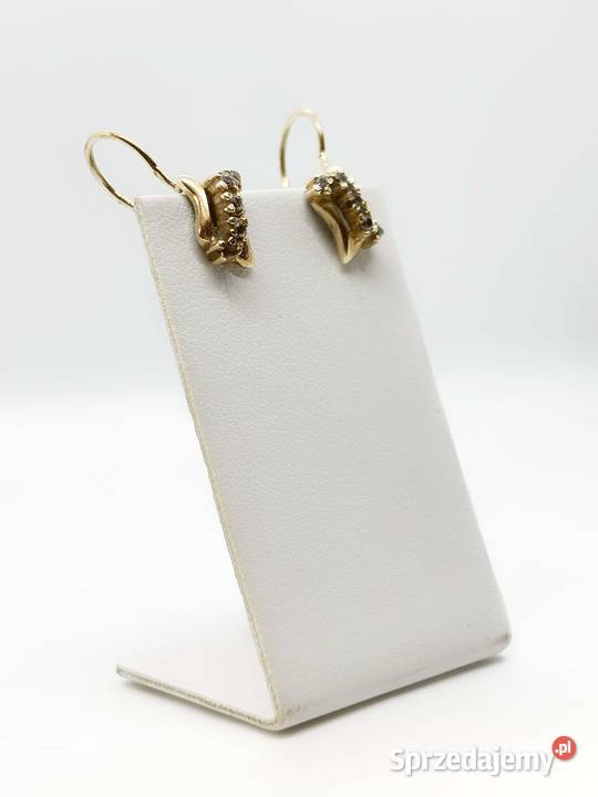 Złote kolczyki pr 585 253g Cyrkonie Elbląg