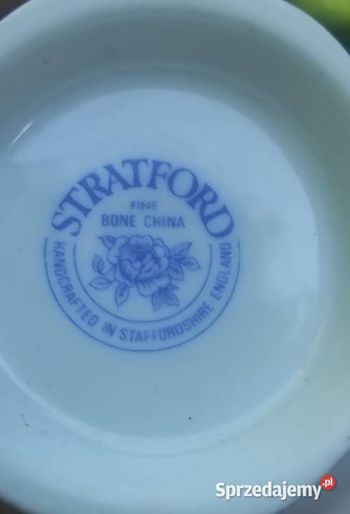 TrioSTAFFORDSHIRE angielska porcelana kostnaTrio Porcelana i szkło