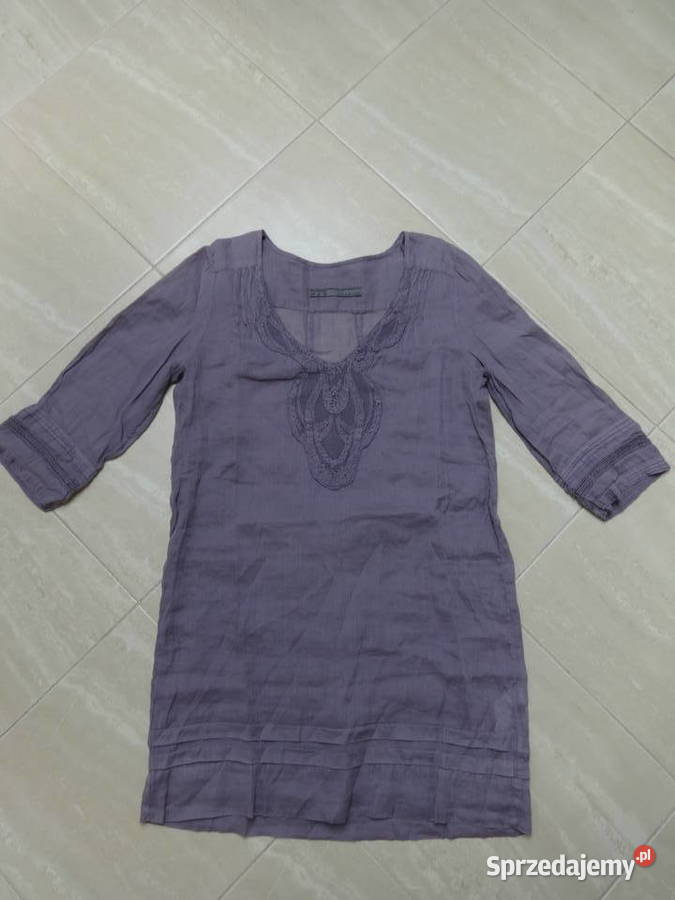 Letnia tunika ZARA Bez wzoru Tomaszów Mazowiecki