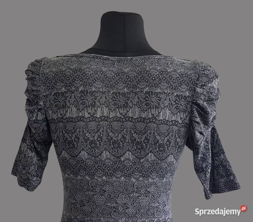 Damska bluzka z bufiastym krótkim rękawem szara Odzież damska Chrzanów sprzedam