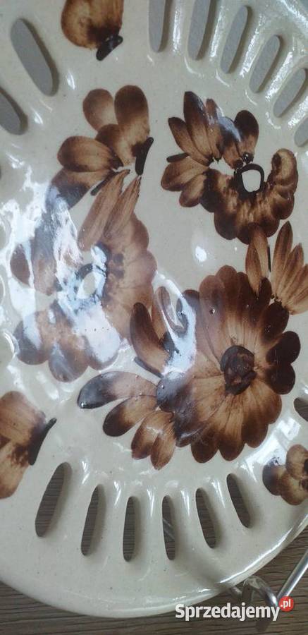 Talerz ozdobny fajans prl Porcelana i szkło łódzkie Przedbórz