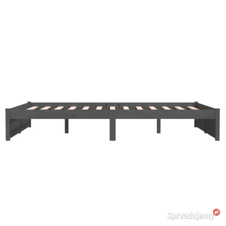 Rama łóżka szara lite drewno 140 x 200 WM814951