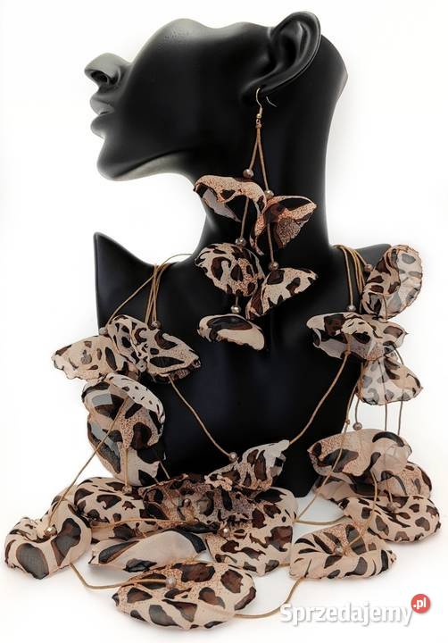 Komplet Biżuterii Naszyjnik Kolczyki Panterka Warszawa