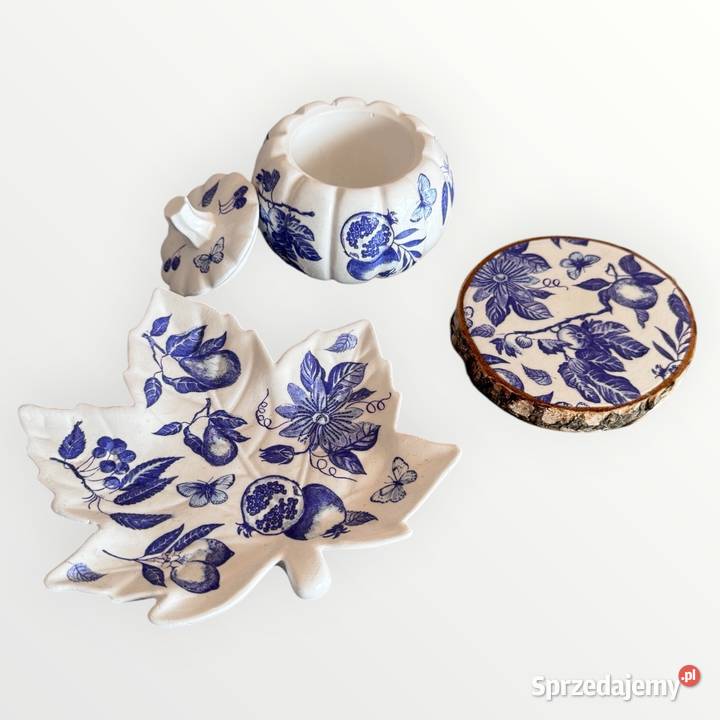 Komplet drewniano gipsowy decoupage Kraków sprzedam