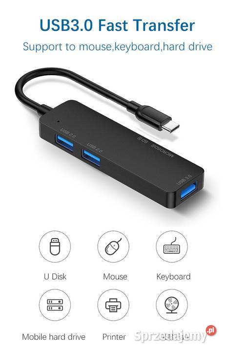 HUB USBC 30 20 microSD SD 5w1 YC909C NOWY przejściówki kujawsko-pomorskie Bydgoszcz