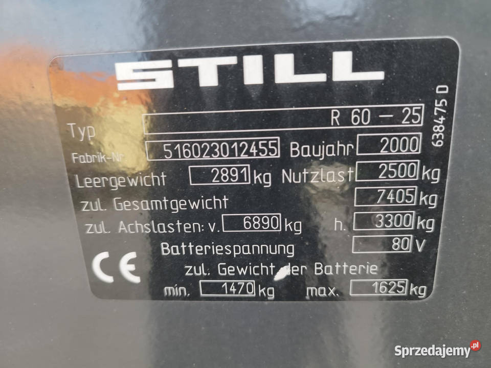 Wózek widłowy Eklektyczny STILL R6025 Udźwig 25 sprzedam