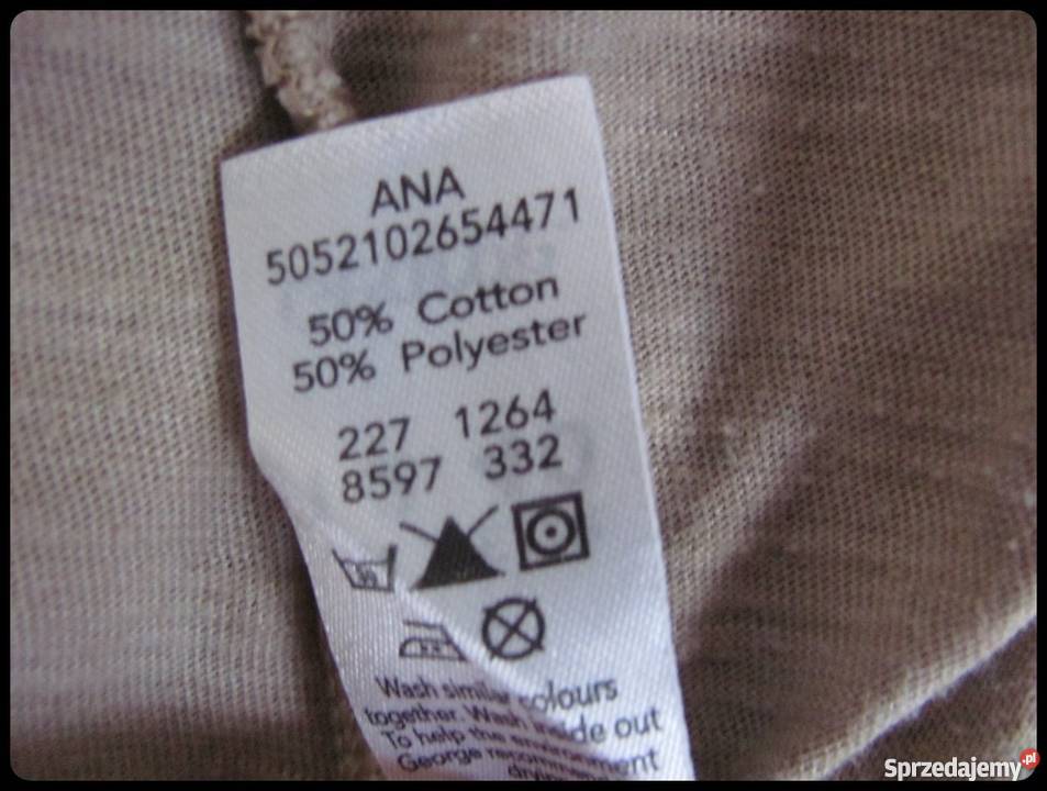 Kardigan narzutka beżowa zapinana na guziki 40 L Bez wzoru