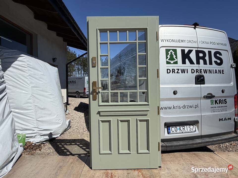 Drzwi zewnętrzne drewniane RĘKI OLIWKOWE dostawa Legnica sprzedam