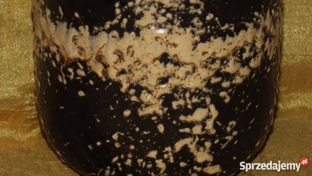 Śliczny stary ceramiczny wazonik niemiecki odcienie brązowego Dekoracje i ozdoby