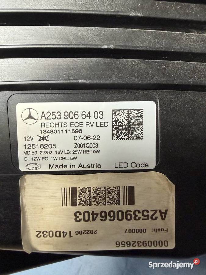 LAMPA PRZEDNIA LEWA MB A2539066403 Września