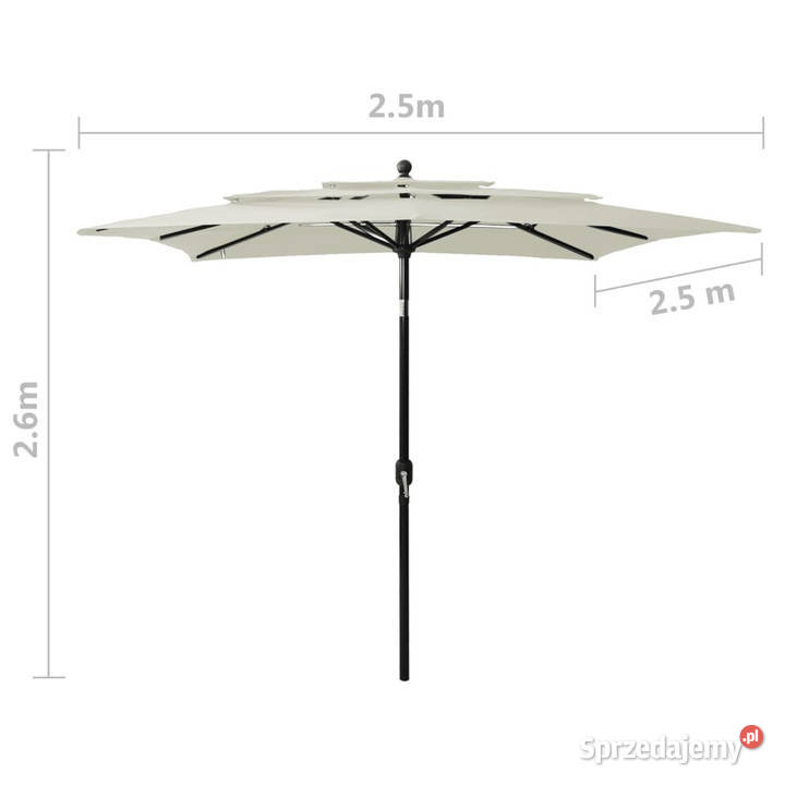 3poziomowy parasol na aluminiowym słupku Warszawa sprzedam