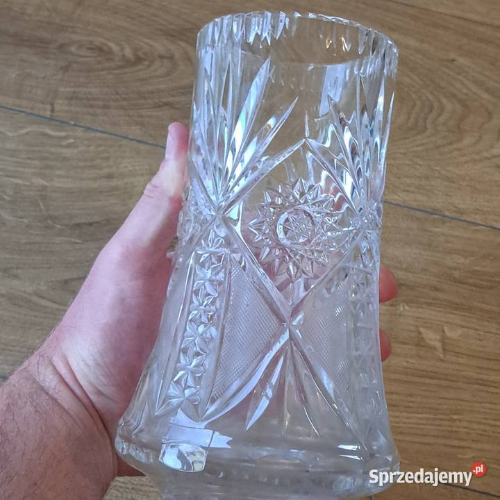 Kryształowy wazon PRL ręcznie szlifowany Domaszczyn sprzedam