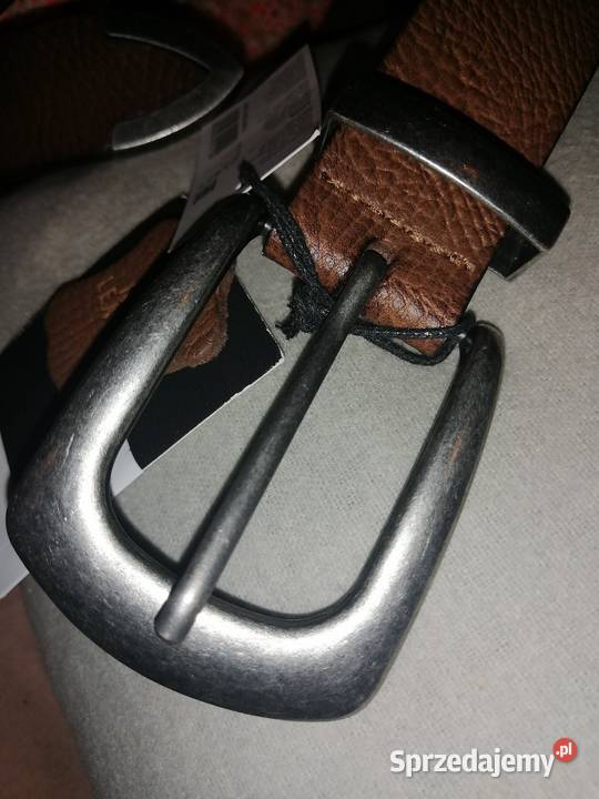 SKÓRZANY pasek Z metalową klamrą I okuciami Leszno