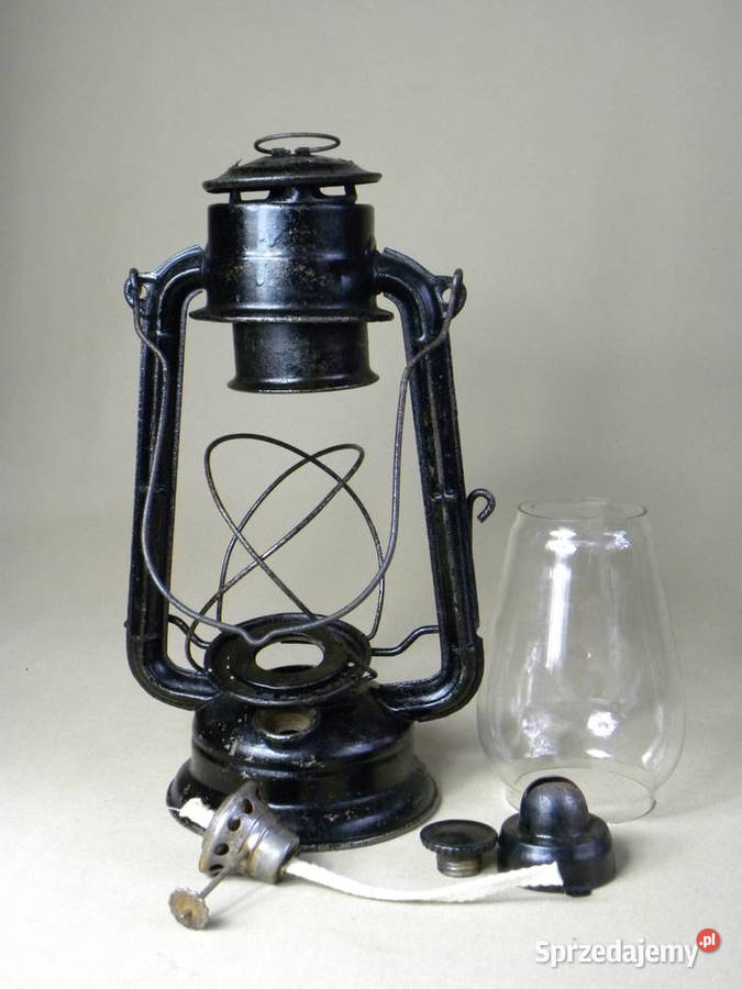 Polska duża lampa naftowa Jupiter 2 czarna dolnośląskie Legnica sprzedam