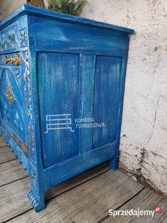 Komoda dębowa indyjska rzeźbiona VINTAGE 48cm Warszawa
