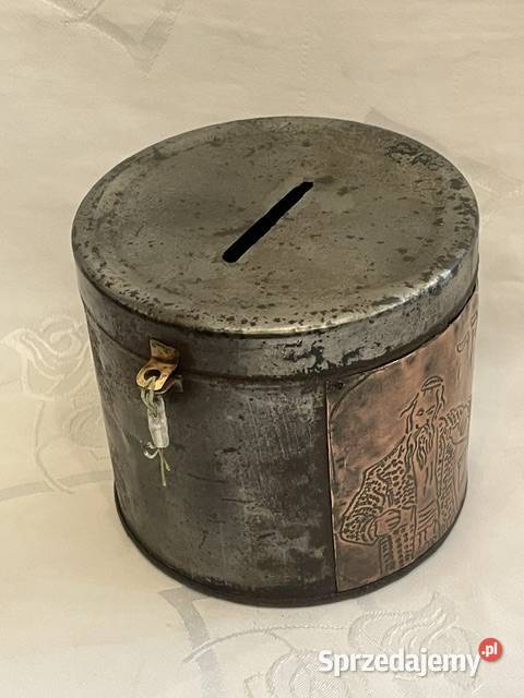 Stalowa żydowska skarbonka puszka cadyka Kraków sprzedam