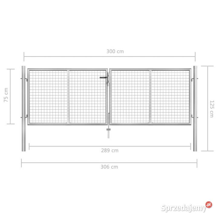 vidaXL Brama ogrodowa galwanizowana stal 306x125 Warszawa