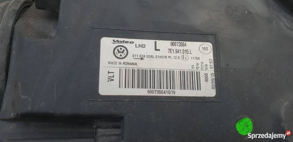 LAMPA REFLEKTOR VW T5 LIFT T6 TRANSPORTER osobowe Bieleń