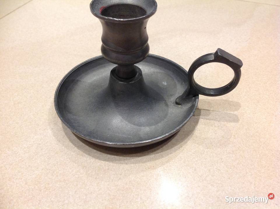 Stary Kaganek Cynowy Świecznik Sygnowany Pozostałe lubuskie Nowa Sól