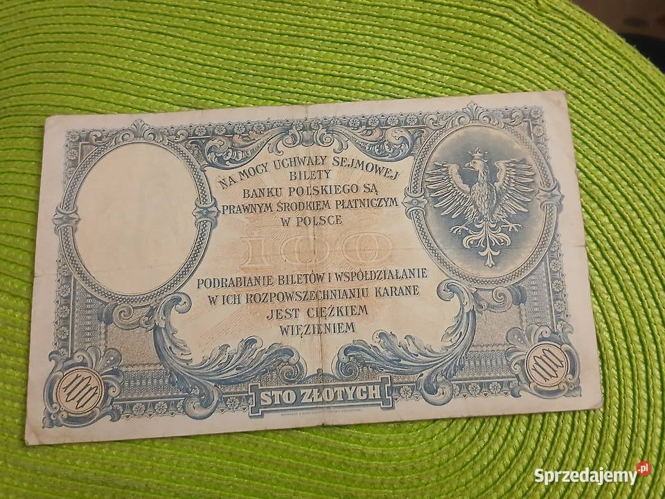 banknot polski 100 złotych z 1919r Łomża