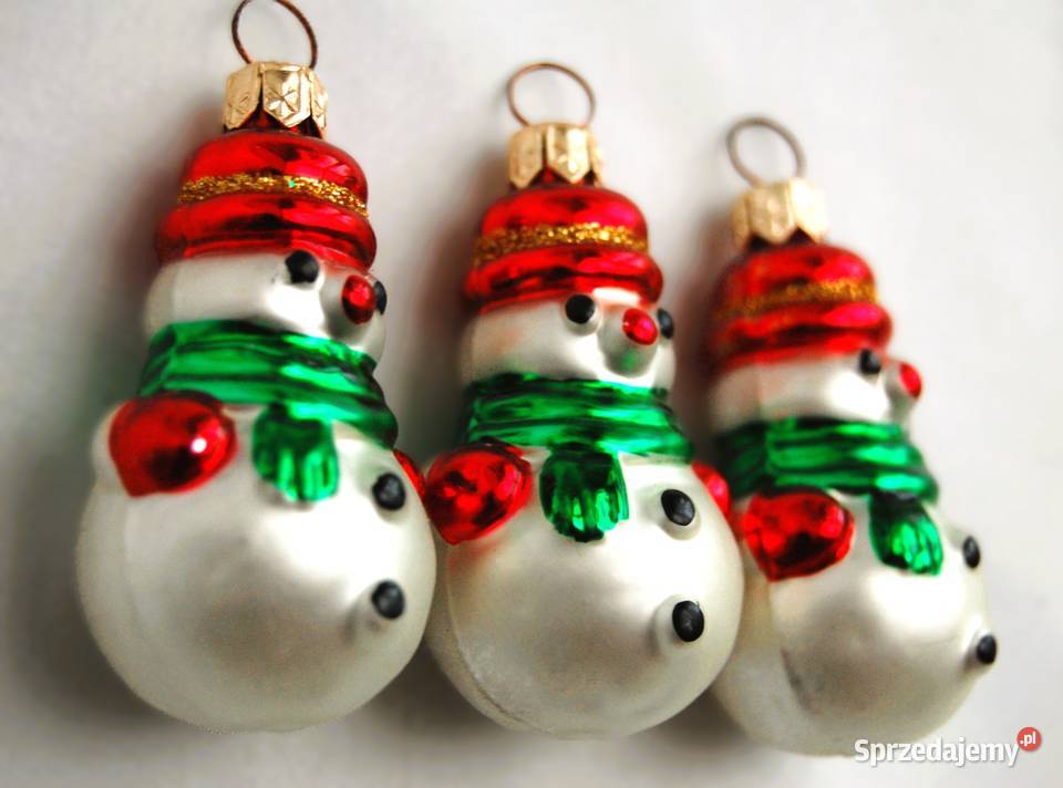 Bombka bałwanek 3 bałwanki 65 ręcznie malowane lubelskie Lublin