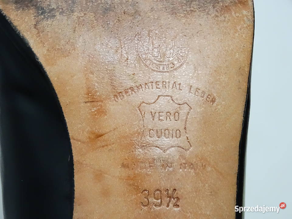 Czółenka Skórzane Vintage Colbar Czarne Szpilki skóra Biłgoraj