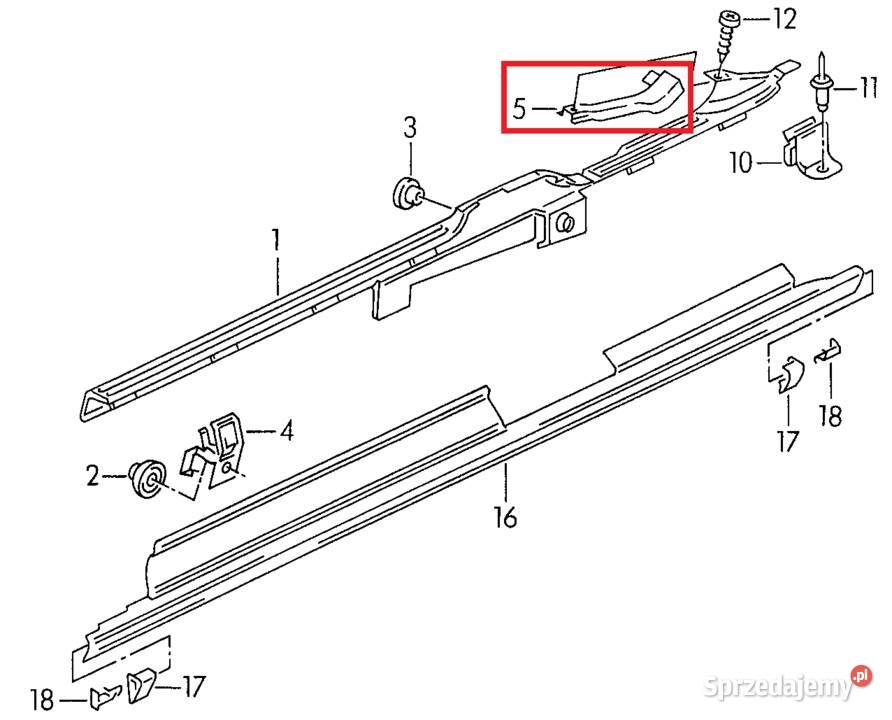 Audi 80 B4 Avant Wspornik listwy progu 8A9853911 Dębica sprzedam