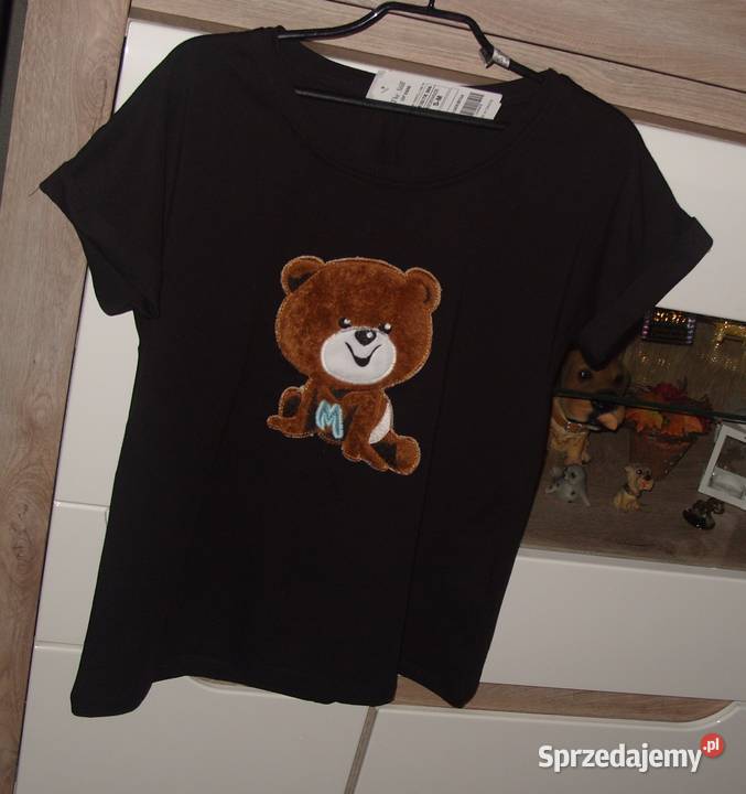 THE STILLNOWY Tshirt futerkowy MIsiek rSM L czarny wielkopolskie