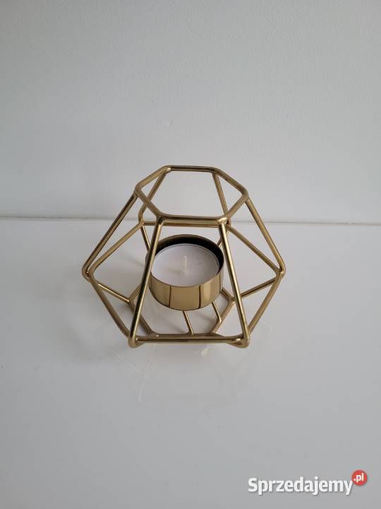Złote świeczniki metalowe 3 sztuki Liszki