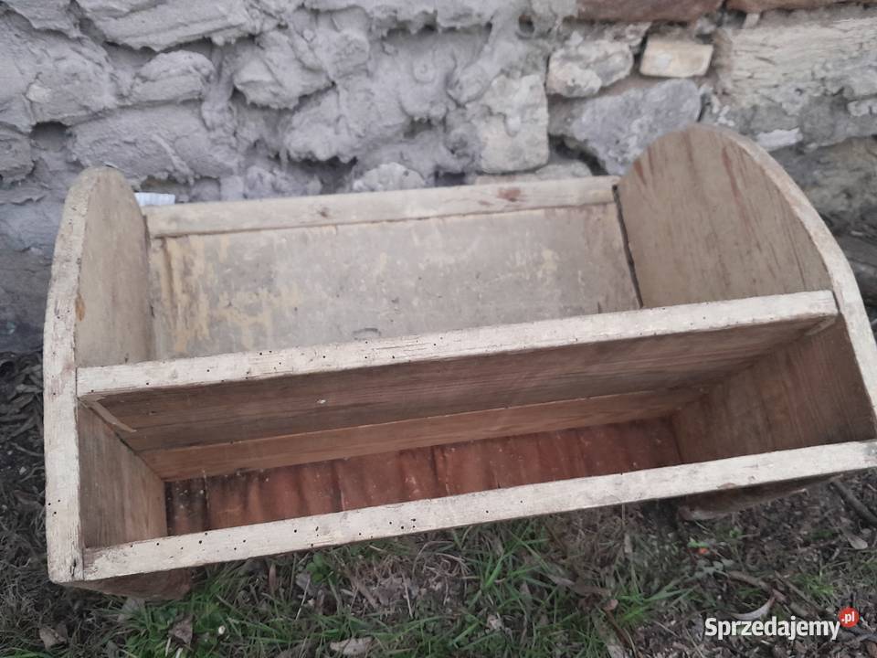 Stara drewniana półka półeczka zabytek PRL Dąbrowa Górnicza