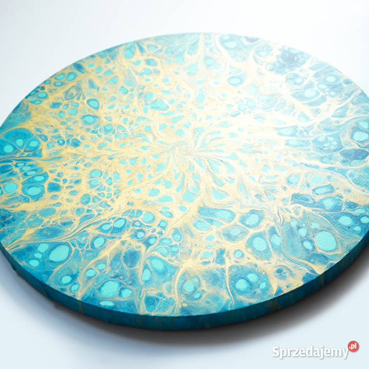 Okrągły obraz Serce Oceanu średnica 40 acrylic Warszawa