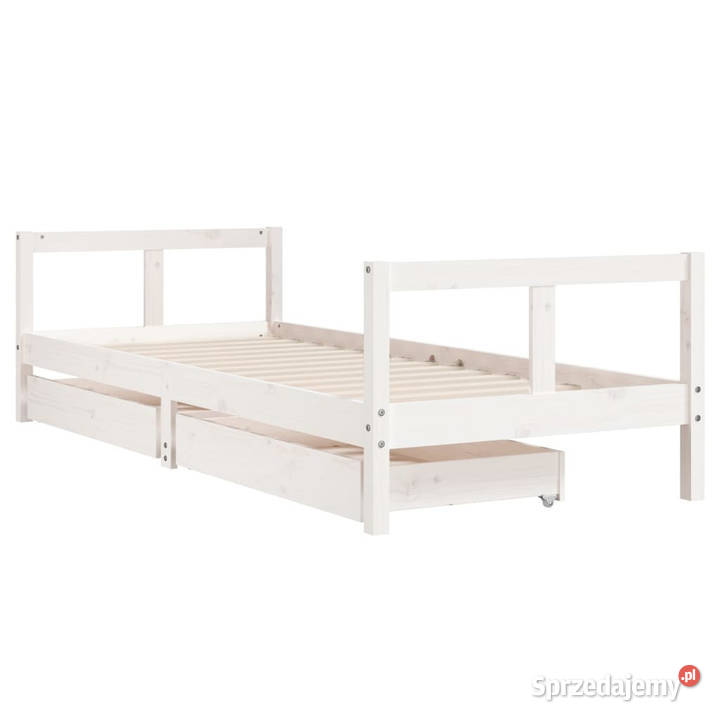 Rama łóżka dziecięcego z szufladami biała 80x200 sprzedam