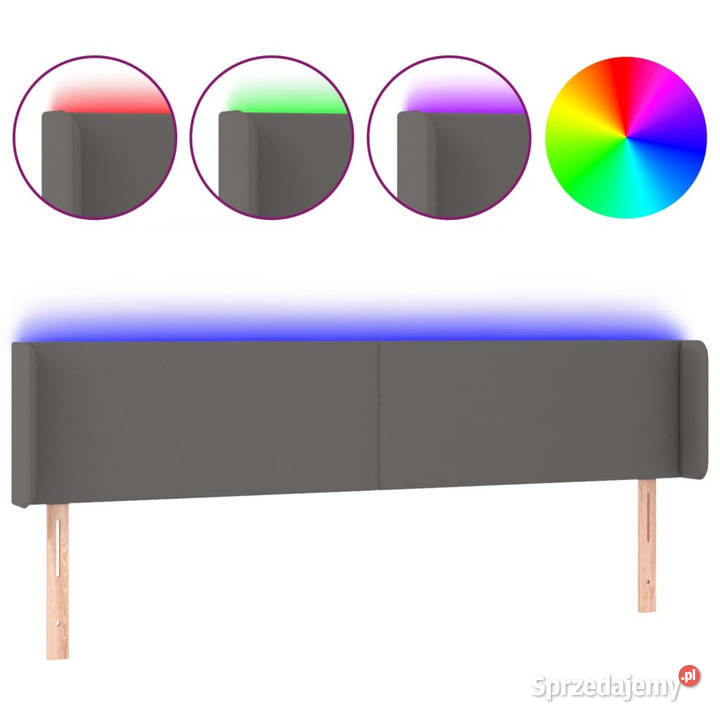 Zagłówek do łóżka z LED szary 163x16x7888 mazowieckie Warszawa sprzedam