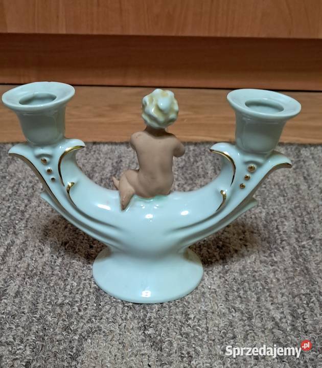 Stare świeczniki 3 porcelana Wagner Apel Niemcy