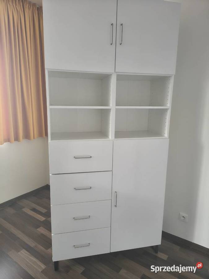 szafa wolnostojąca biała z szufladami matt 40cm
