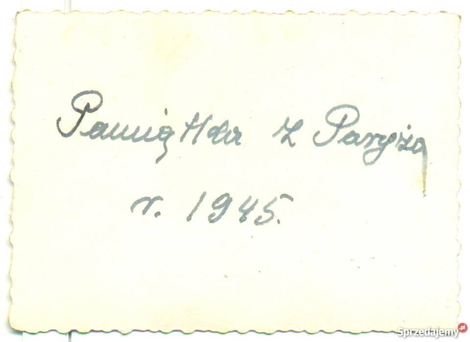 Stara fotografia Pamiątka z Paryża 1945 Wieża Ostrów Wielkopolski sprzedam