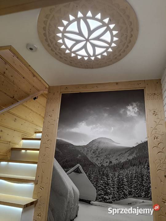 Lampa LED 6060 Styl Góralski Kwadrat Koło Poronin