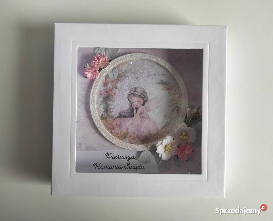 Kartka ręcznie robiona na Komunia Święta z Łódź