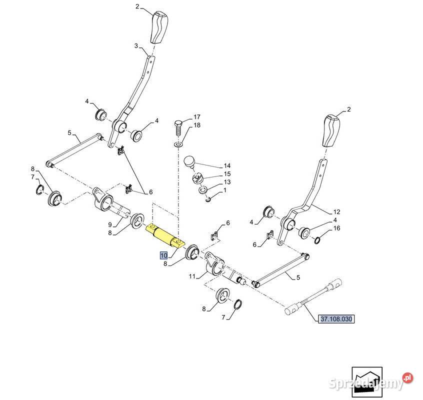 Sworzeń dźwigni rewersu CNH Case Holland 5133375 Białystok